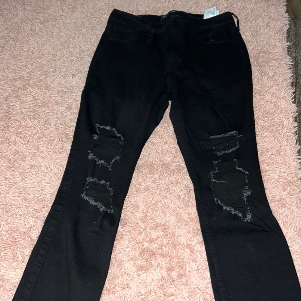 black hollister High-Rise super skinny jeans